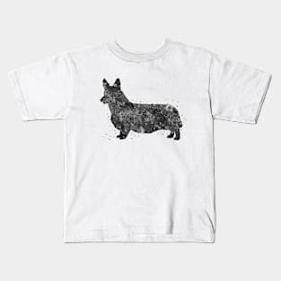 Corgi dog black and white Kids T-Shirt